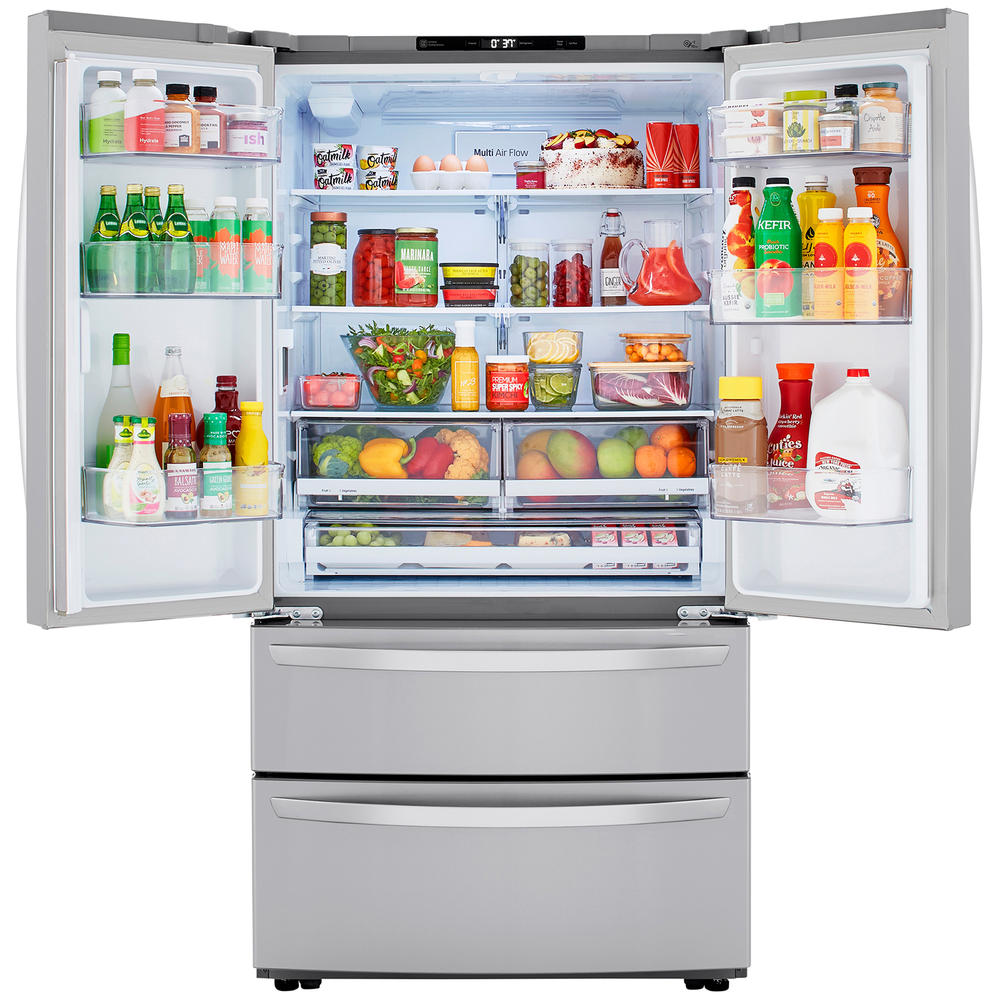 LG LMWC23626S  22.7 cu. ft. Counter Depth French Door Refrigerator with Double Freezer &#8211; PrintProof&#8482; Stainless Steel