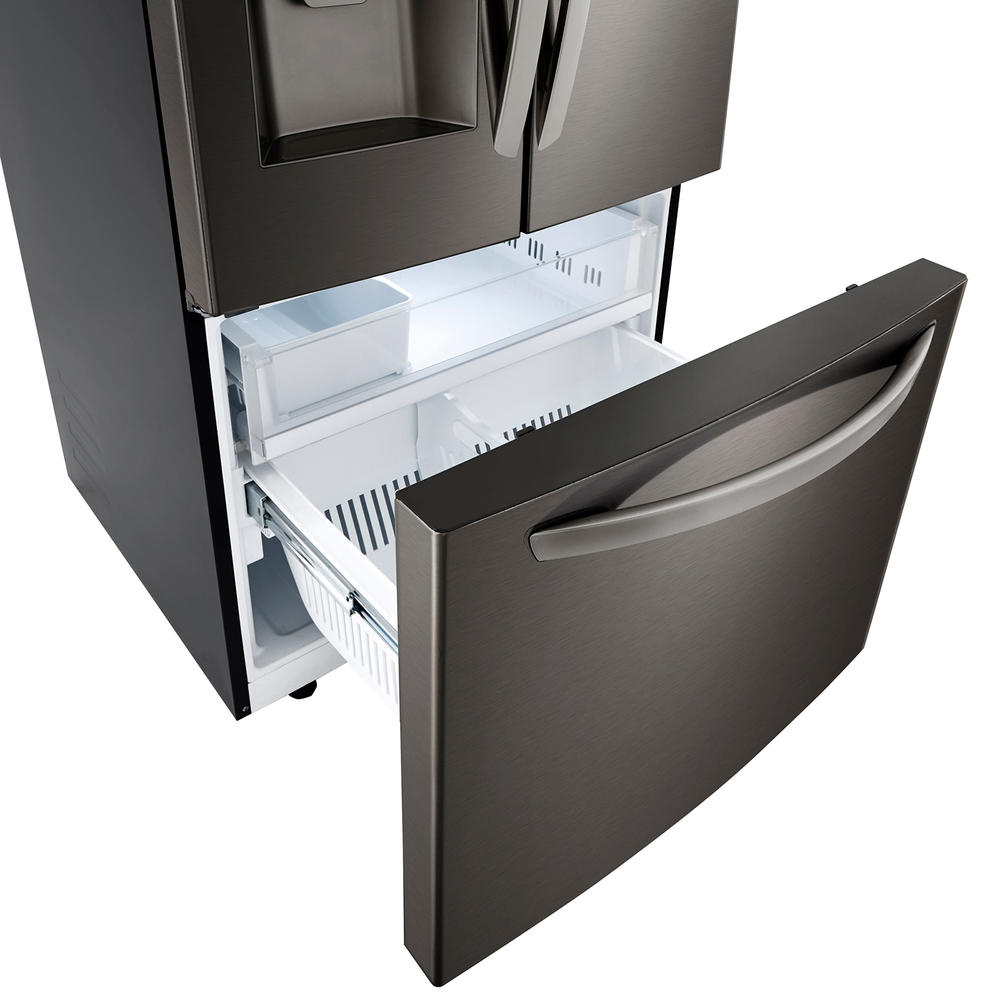 LG LRFXS2503D  24.5 cu. ft. French Door Refrigerator, 33" Wide w/Dispenser &#8211; Black Stainless Steel