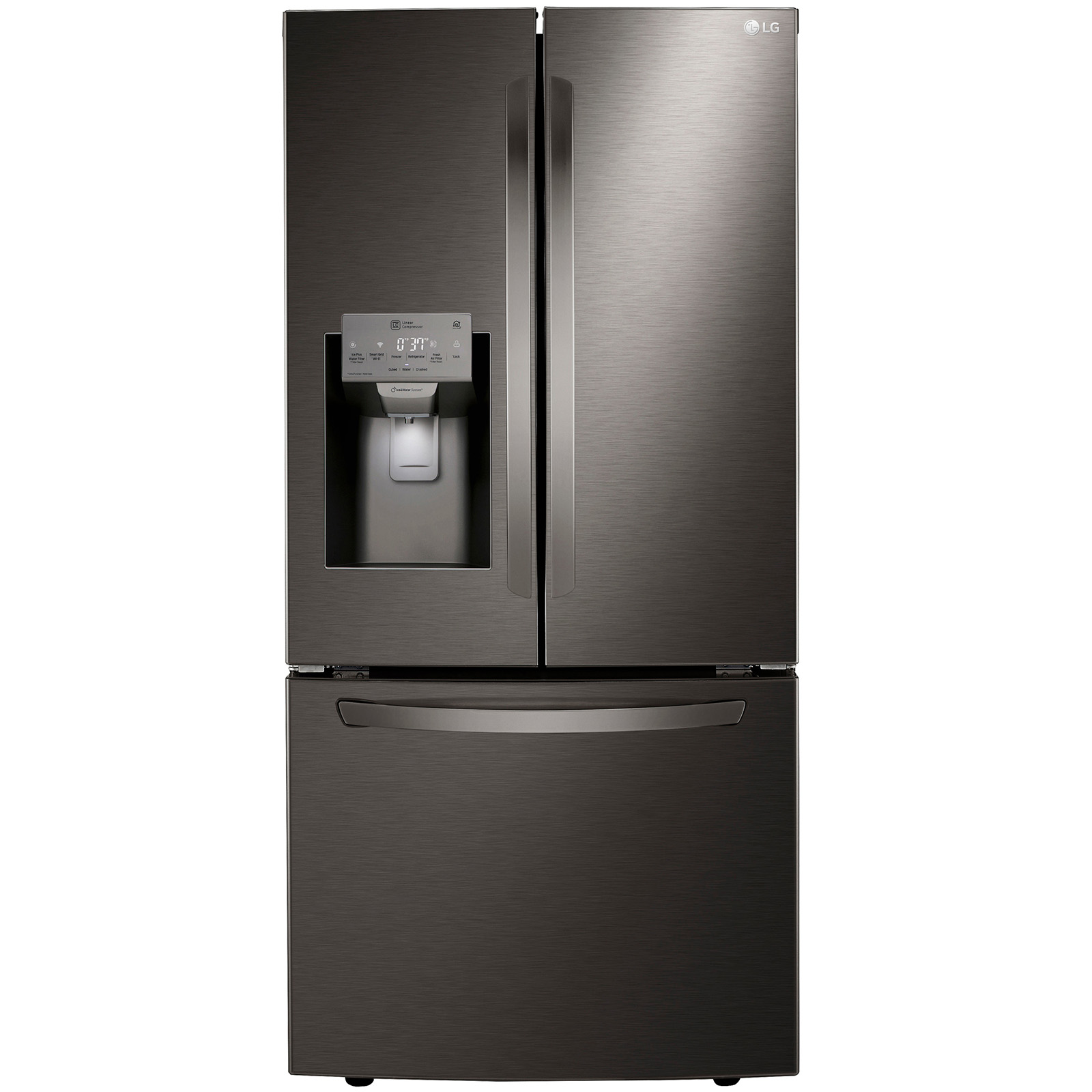 LG LRFXS2503D 24.5 cu. ft. French Door Refrigerator, 33" Wide w 33 Inch Wide French Door Refrigerator Black Stainless Steel