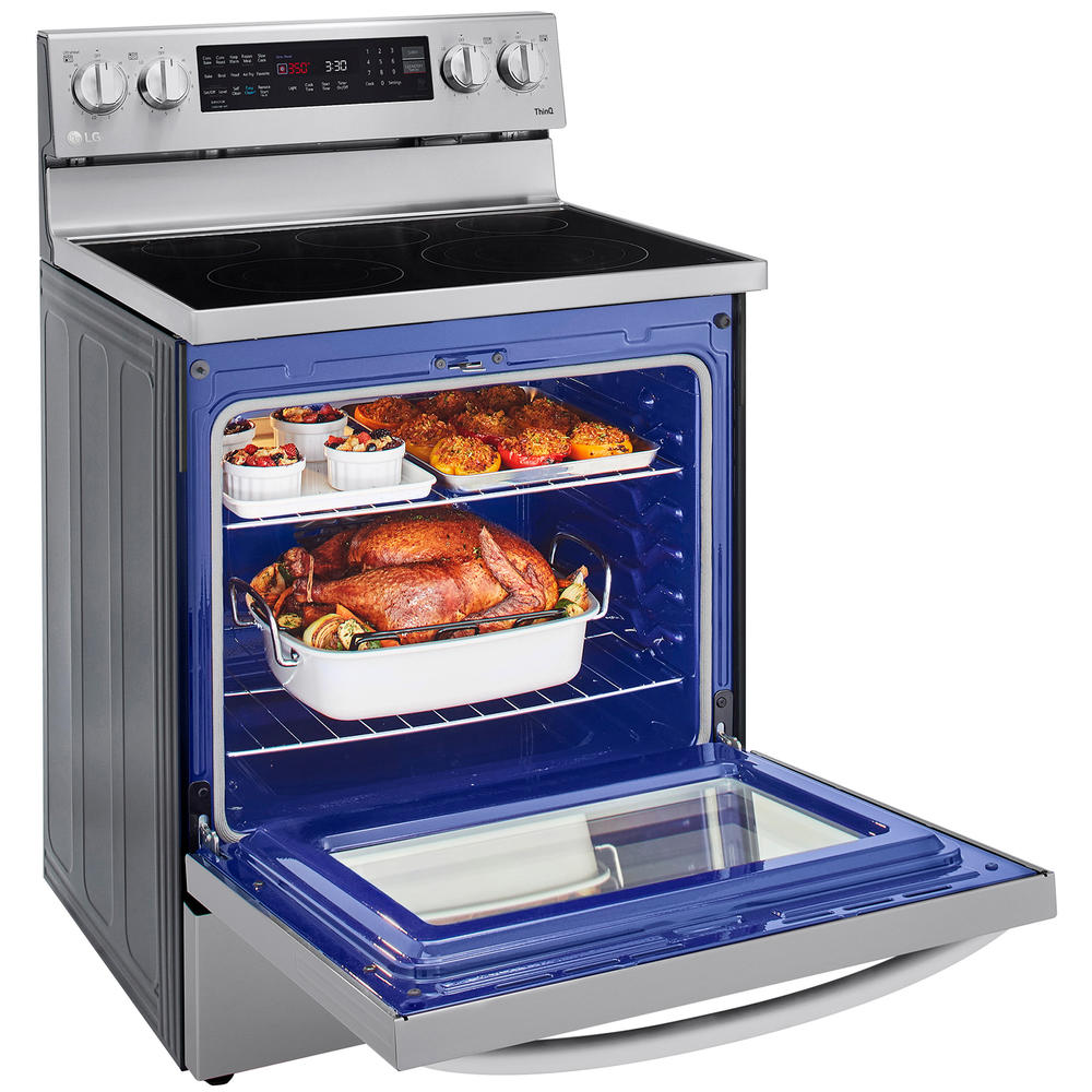 LG LREL6325F   6.3 cu. ft. Electric Single Oven InstaView&#8482; Range w/ AirFry - PrintProof&#8482; Stainless Steel