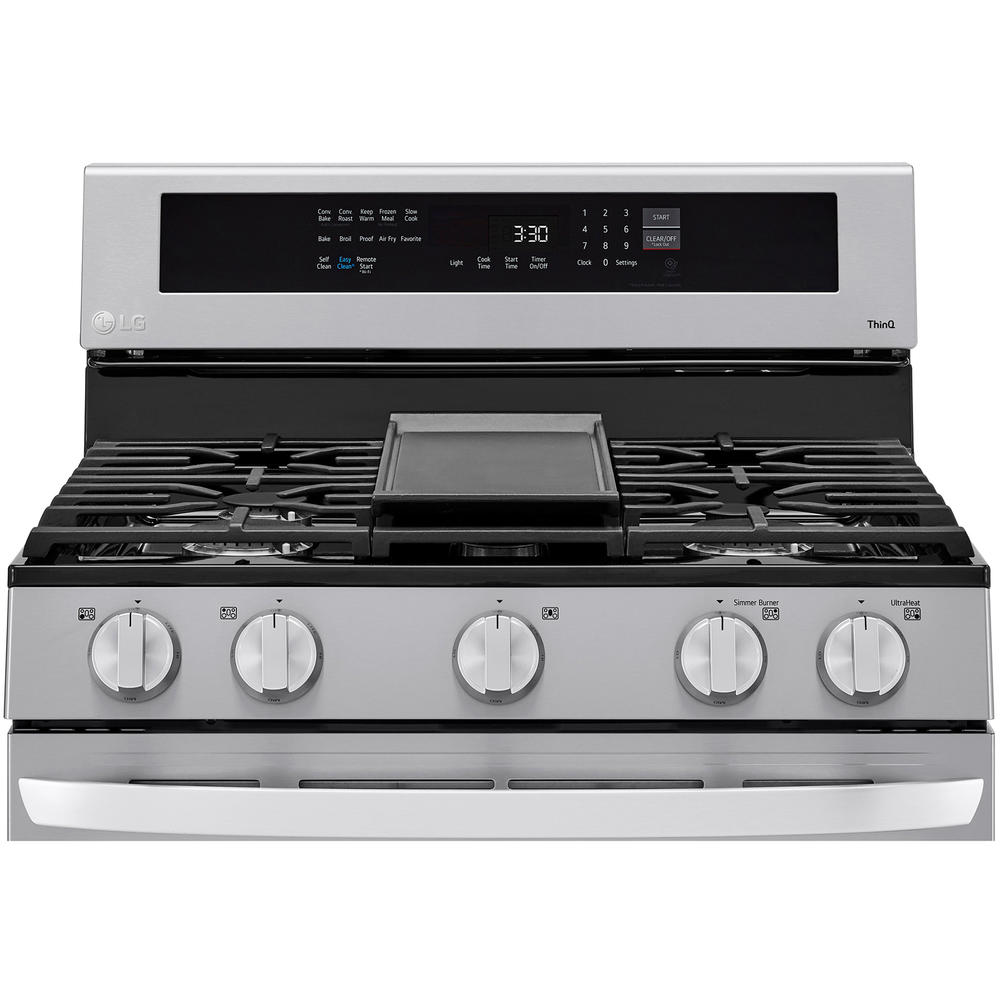 LG LRGL5825F   5.8 cu. ft. Gas Single Oven InstaView&#8482; Range w/ AirFry &#8211; PrintProof&#8482; Stainless Steel