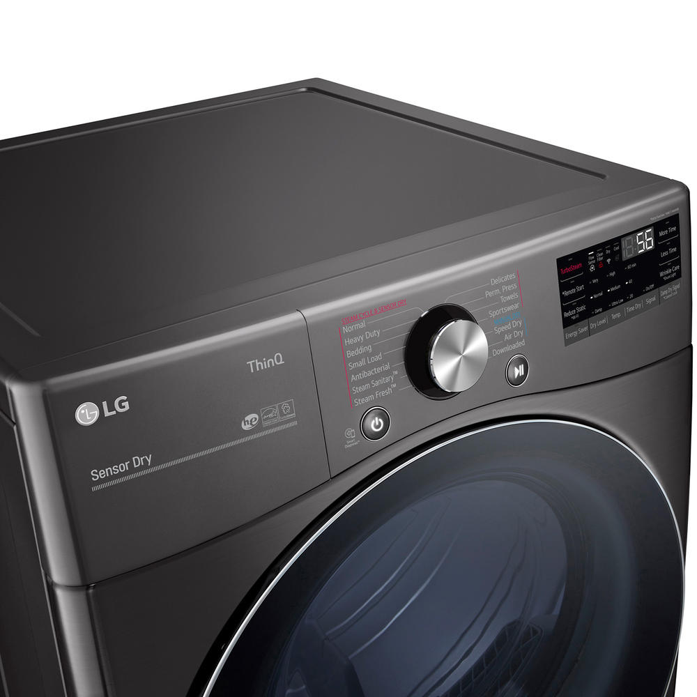 LG DLEX4200B   7.4 cu. ft. Smart Wi-Fi Enabled Front Load Electric Dryer w/TurboSteam&#8482; & Built-In Intelligence - Black Steel