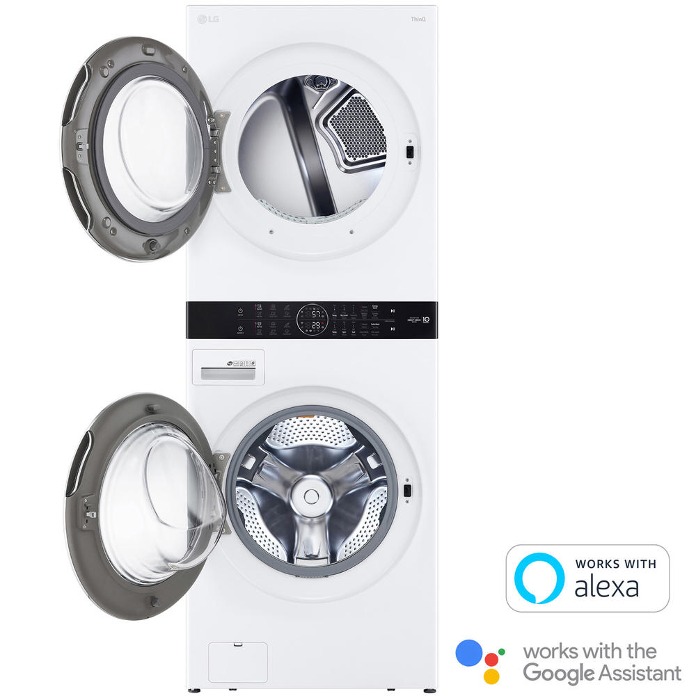 LG WKEX200HWA  Single Unit WashTower&#8482; with Center Control&#8482; 4.5 cu.ft. Front Load Washer & 7.4 cu.ft. Electric Dryer &#8211; White