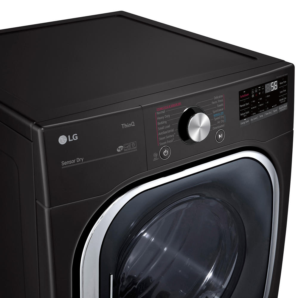 LG DLEX4500B  7.4 cu. ft. Smart Wi-Fi Enabled Front Load Electric Dryer w/ TurboSteam&#8482; & Built-In Intelligence &#8211; Black Steel