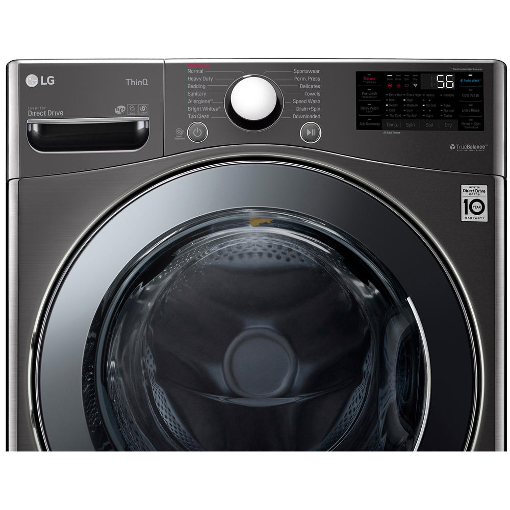 LG WM3998HBA  4.5 cu. ft. Smart Wi-Fi Enabled, All-In-One Washer/Dryer with TurboWash&#174; &#8211; Black Steel