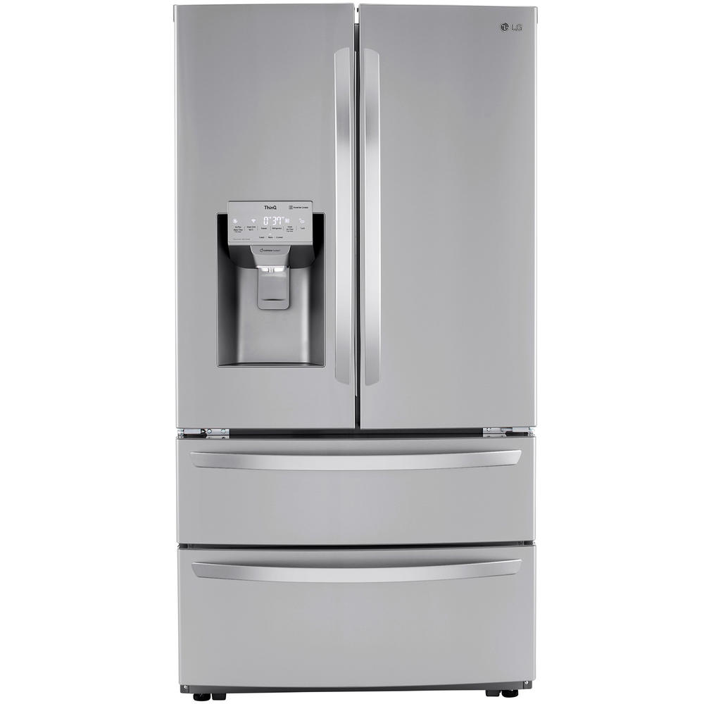 LG LRMXC2206S  22.0 cu.ft. Smart Wi-Fi Enabled Counter Depth Double Freezer Refrigerator - PrintProof™ Stainless Steel