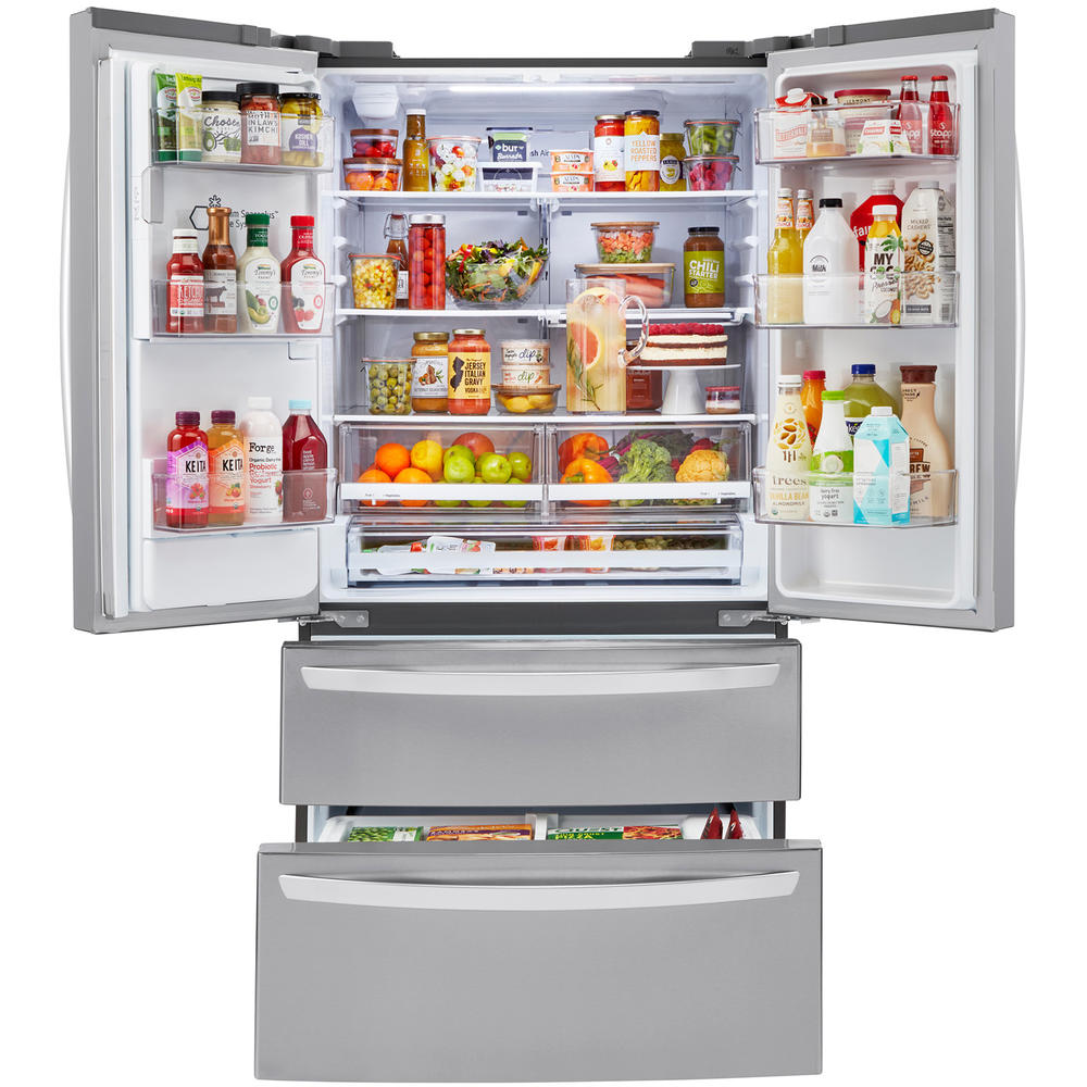 LG LMXC22626S 22.0 cu.ft. Smart Wi-Fi Enabled Counter Depth Double Freezer Refrigerator &#8211; PrintProof&#8482; Stainless Steel
