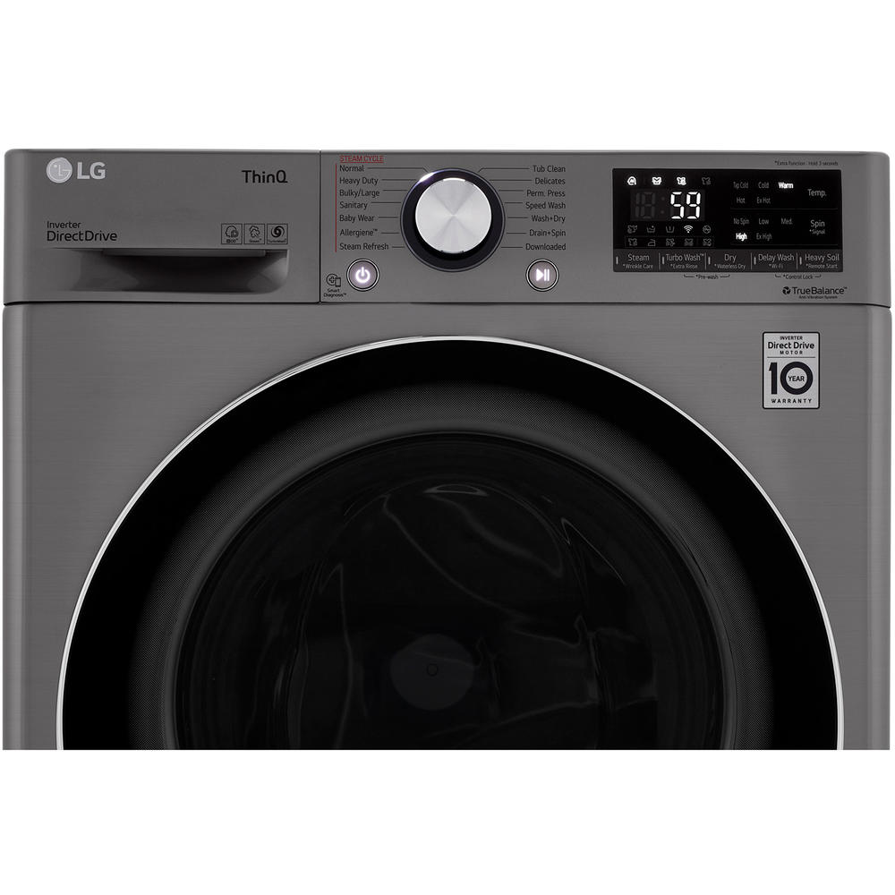 LG WM3555HVA  2.4 cu.ft. Smart Compact Front Load Washer & Dryer Combination w/ Built-In Intelligence &#8211; Graphite Steel