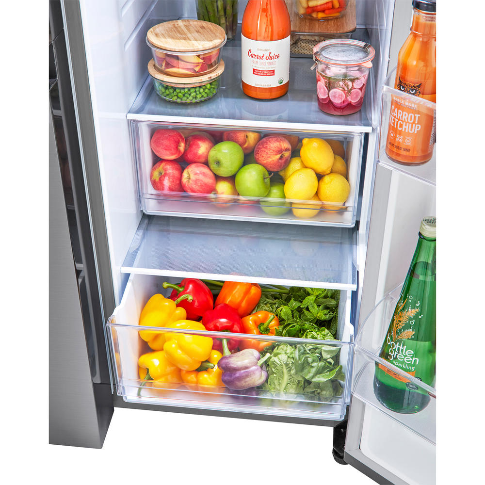 LG LRSXS2706V  27.2 cu. ft. Side-by-Side Refrigerator w/ External Ice & Water Dispenser &#8211; Stainless Steel Look