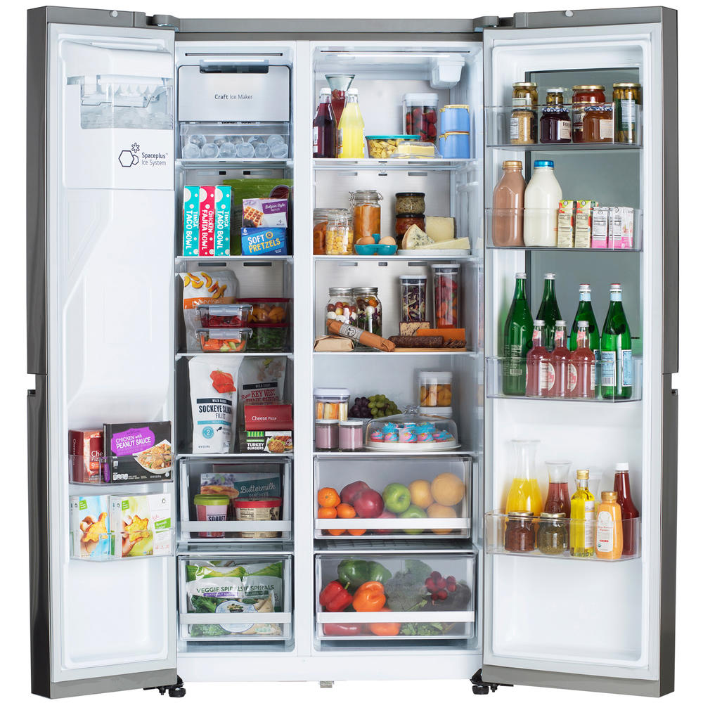 LG LRSOS2706S  27.1 cu. ft. Side-by-Side InstaView&#174; Refrigerator with Craft Ice&#8482; &#8211; PrintProof&#8482; Stainless Steel