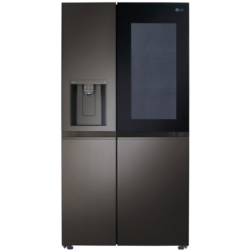 LG LRSOS2706D  27.1 cu. ft. Side-by-Side InstaView&#174; Refrigerator with Craft Ice&#8482; &#8211; PrintProof&#8482; Black Stainless Steel