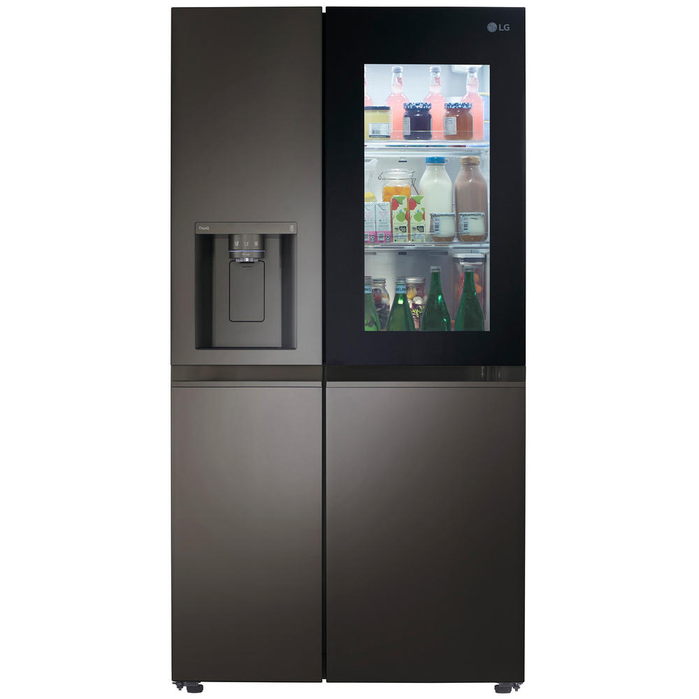 LG LRSOS2706D  27.1 cu. ft. Side-by-Side InstaView&#174; Refrigerator with Craft Ice&#8482; &#8211; PrintProof&#8482; Black Stainless Steel