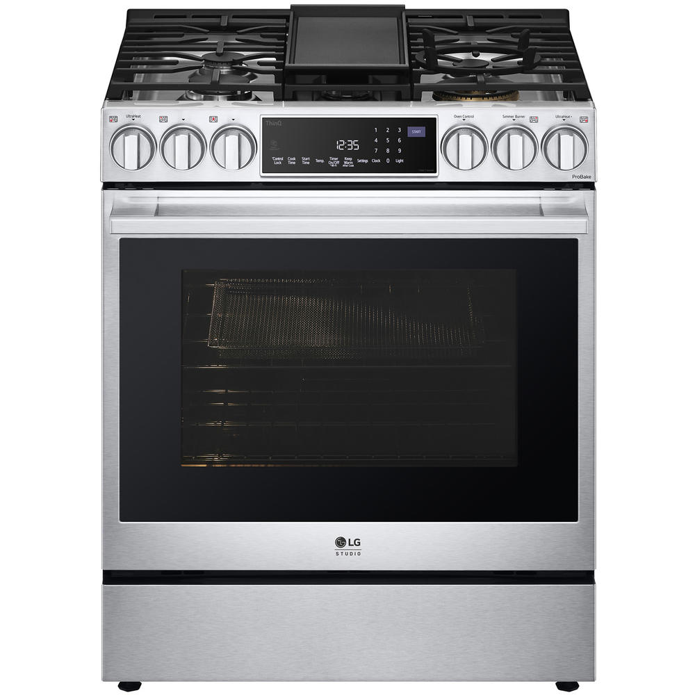 LG STUDIO LSGS6338F  6.3 cu. ft. InstaView® Gas Slide-in Range w/ ProBake Convection&#174;, Air Fry & Air Sous Vide - Stainless Steel