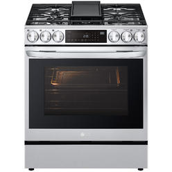LG LSDL6336F  6.3 cu. ft. Wi-Fi Enabled Dual Fuel Slide-In Range with ProBake Convection&#174; &#8211; PrintProof&#8482; Stainless Steel