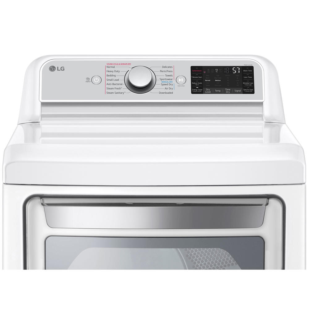 LG DLEX7900WE   7.3 cu. ft. Smart Wi-Fi Enabled Top Load Electric Dryer w/ TurboSteam&#8482; - White