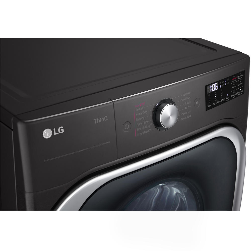 LG DLGX8901B  9.0 cu. ft. Mega Capacity Gas Dryer with TurboSteam&#8482; & Built-In Intelligence - Black Steel
