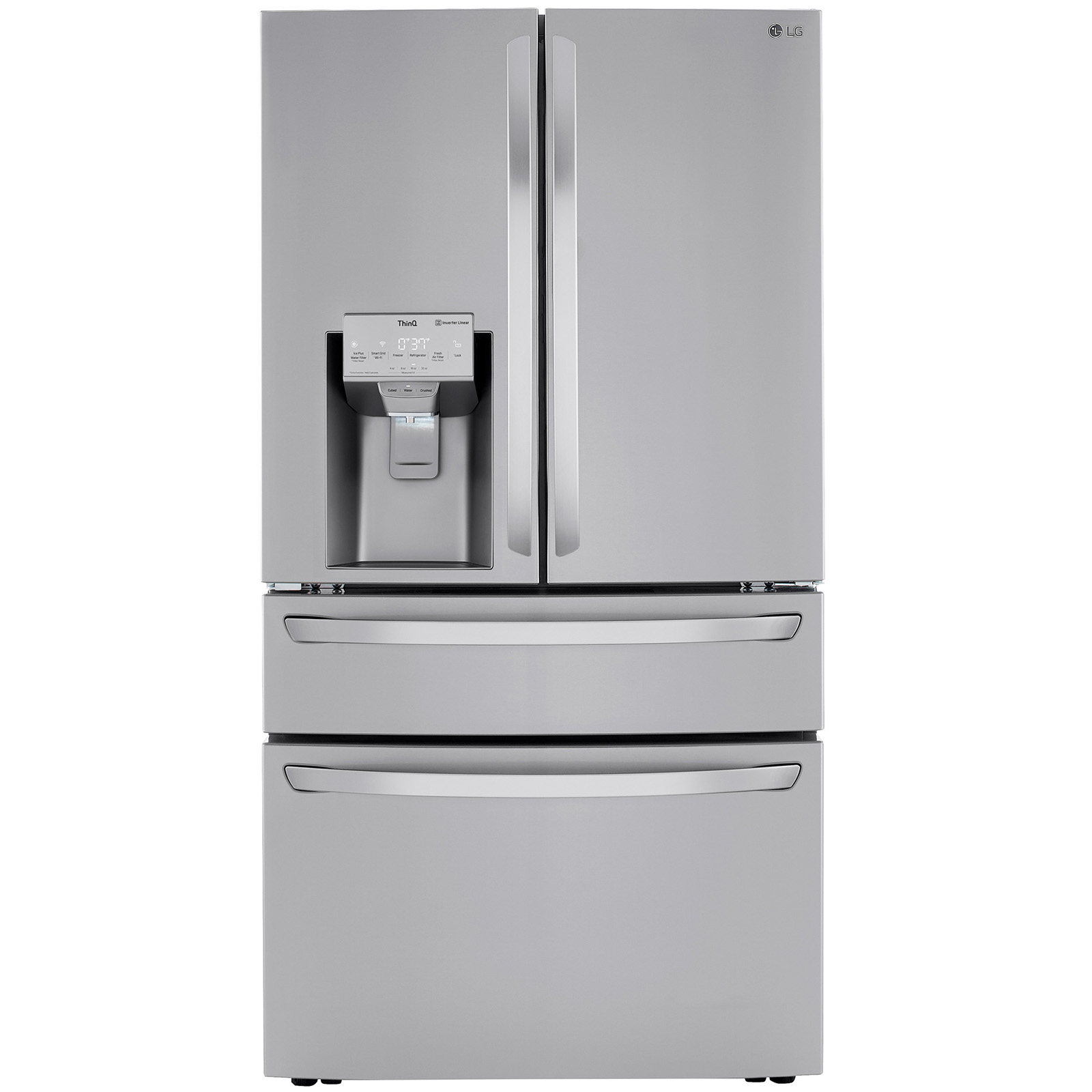LG LRMXS3006S Super-Capacity 4-Door Refrigerator with Craft Ice-PrintProof - Stainless Steel 29.5 cu. ft