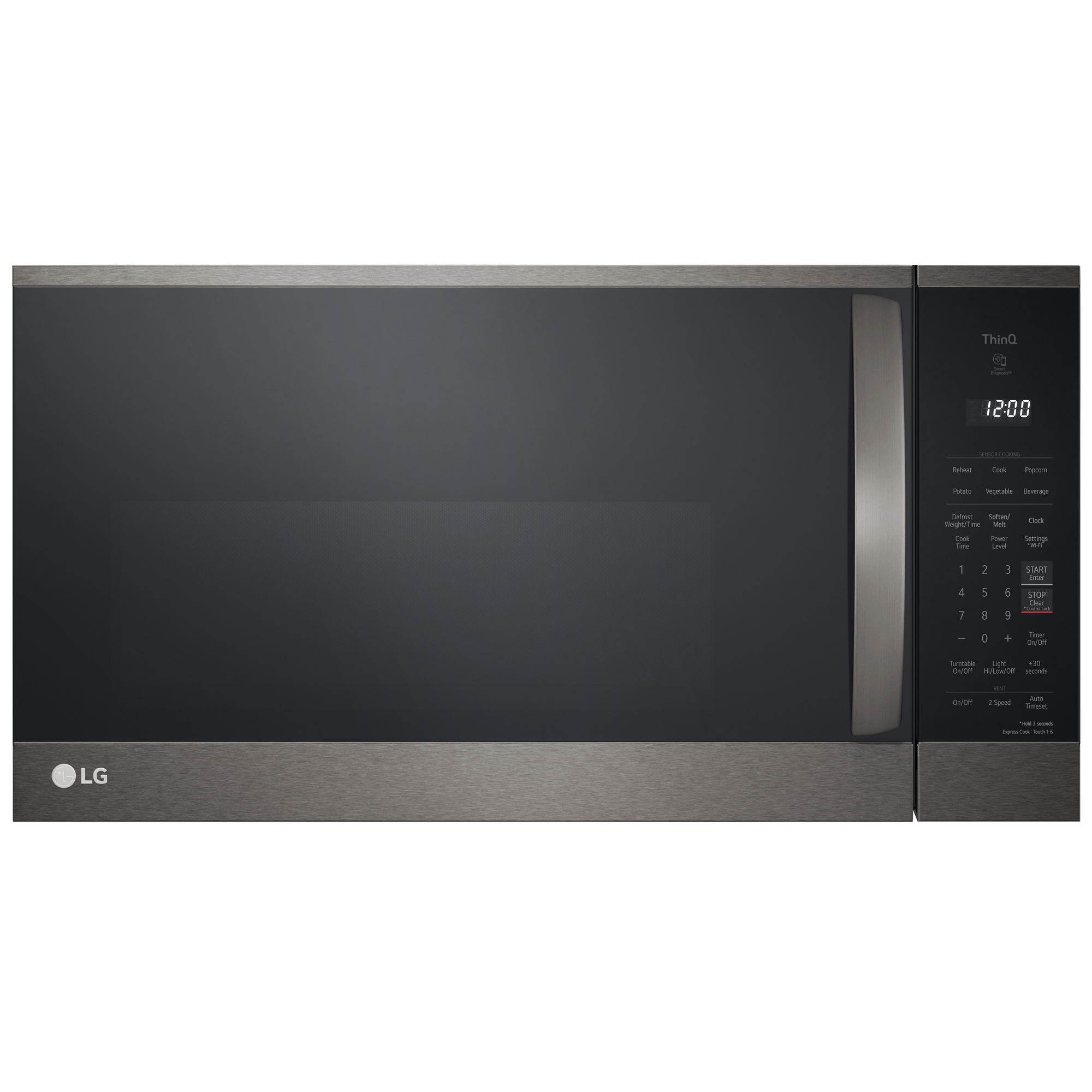 LG MVEM1825D Smart Wi-Fi Enabled Over-the-Range Microwave Oven with EasyClean-PrintProof Stainless Steel - Black 1.8 cu. ft