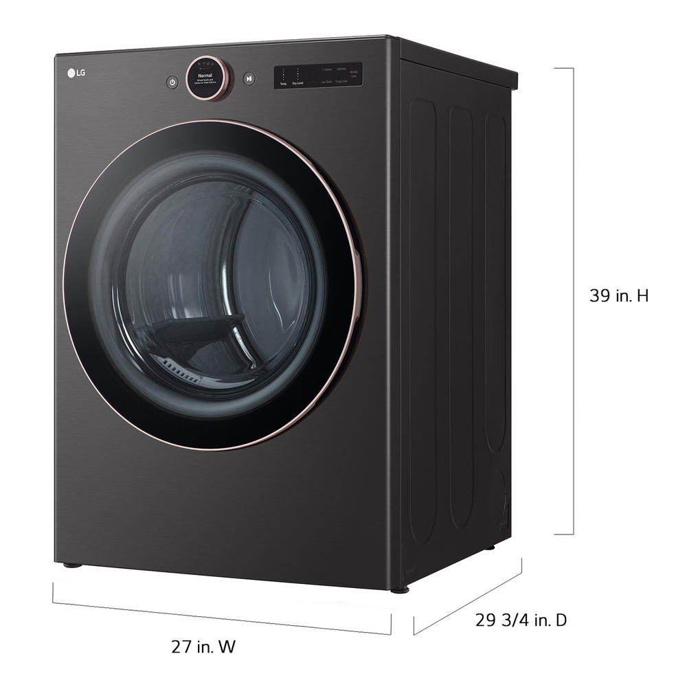 LG DLGX6501B  7.4 cu. ft. Ultra Large Capacity Front Load Gas Dryer with TurboSteam&#8482; & Built-In Intelligence &#8211; Black Steel
