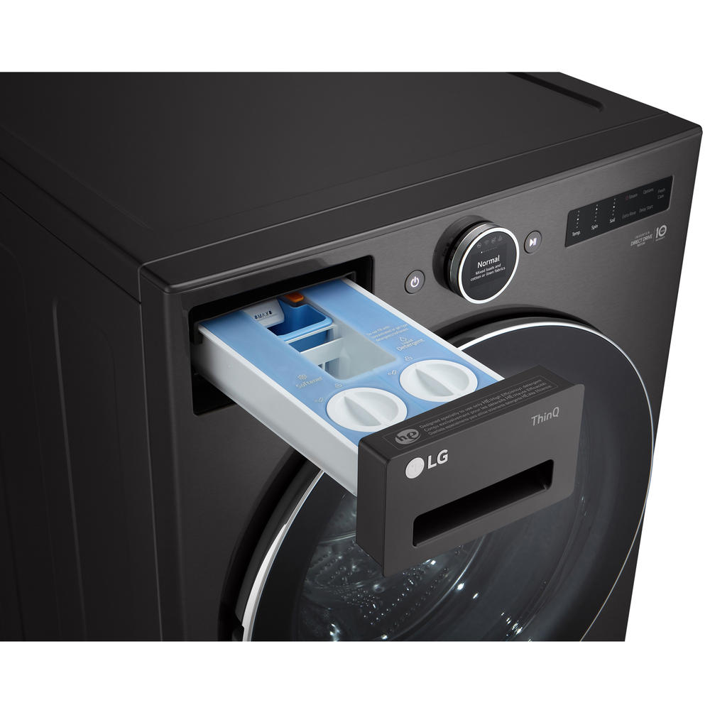 LG WM6700HBA  5.0 cu. ft. Front Load Washer with TurboWash&#174; 360&#176; & Built-In Intelligence &#8211; Black Steel