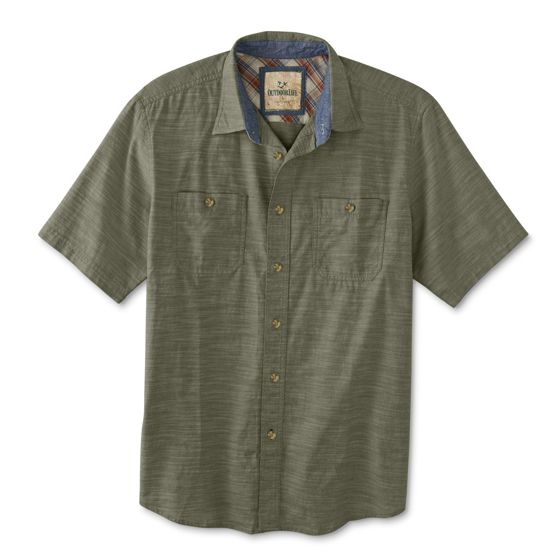 Outdoor Life Men's Big & Tall Button-Front Canvas Shirt - Space-Dyed
