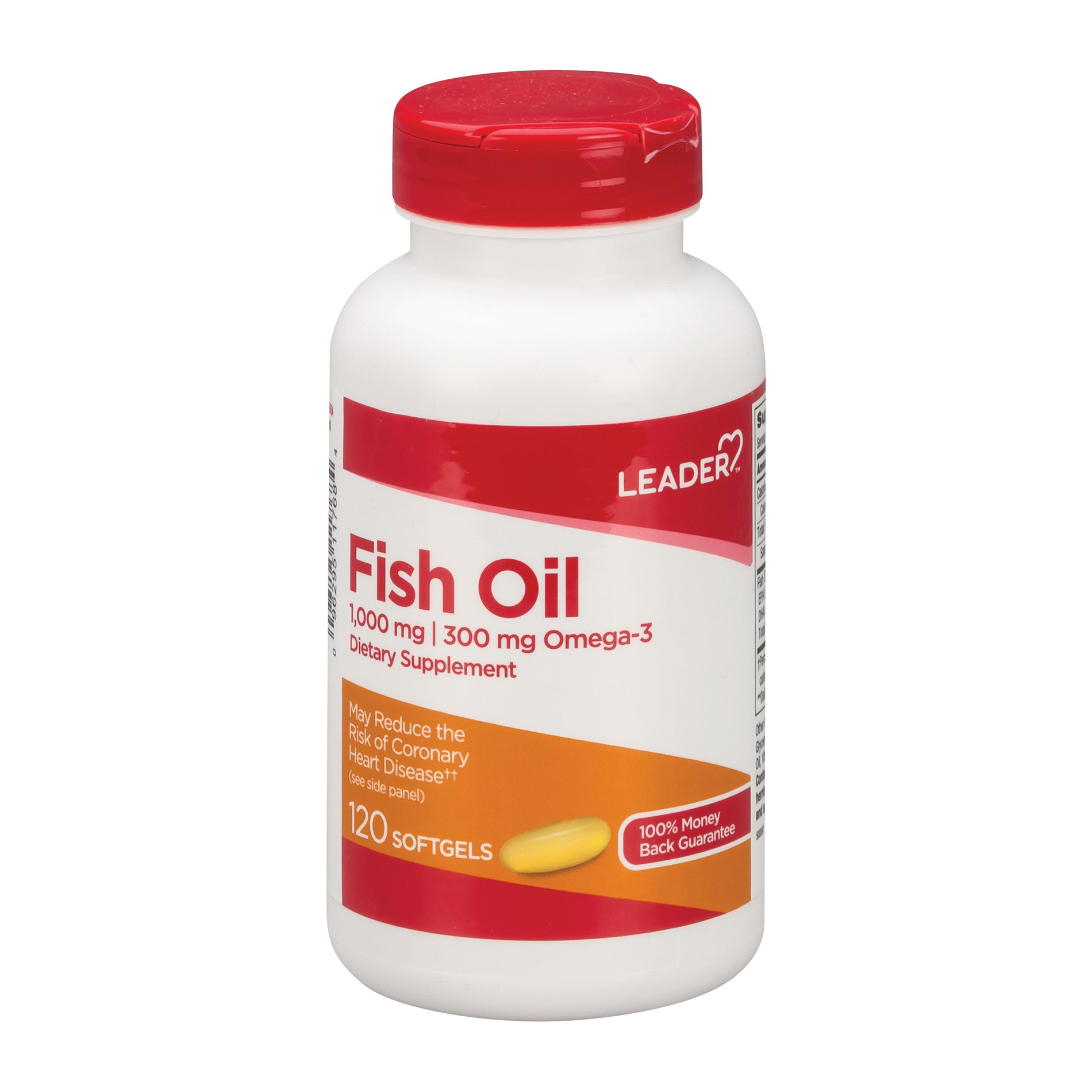 Leader Fish Oil Omega-3 1000mg Softgels - 120 Count