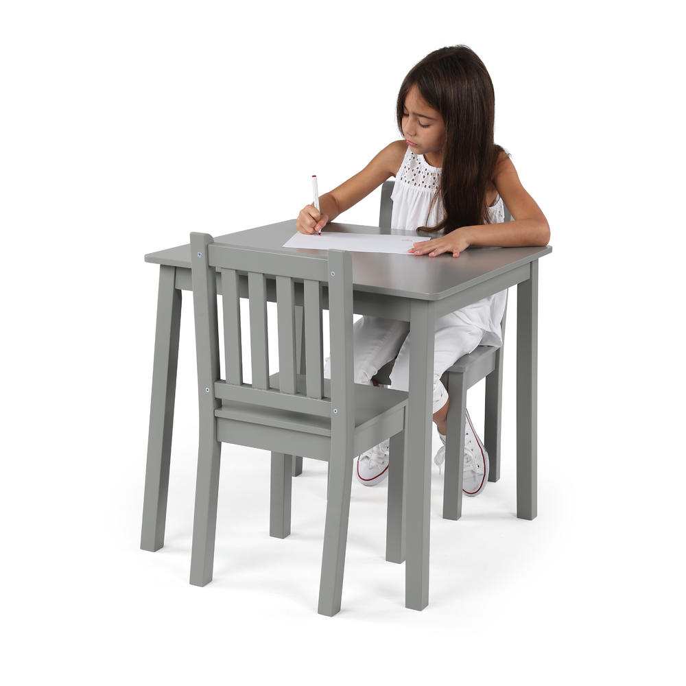 Curious Lion Large Square Kids Grey Table 2 Chairs