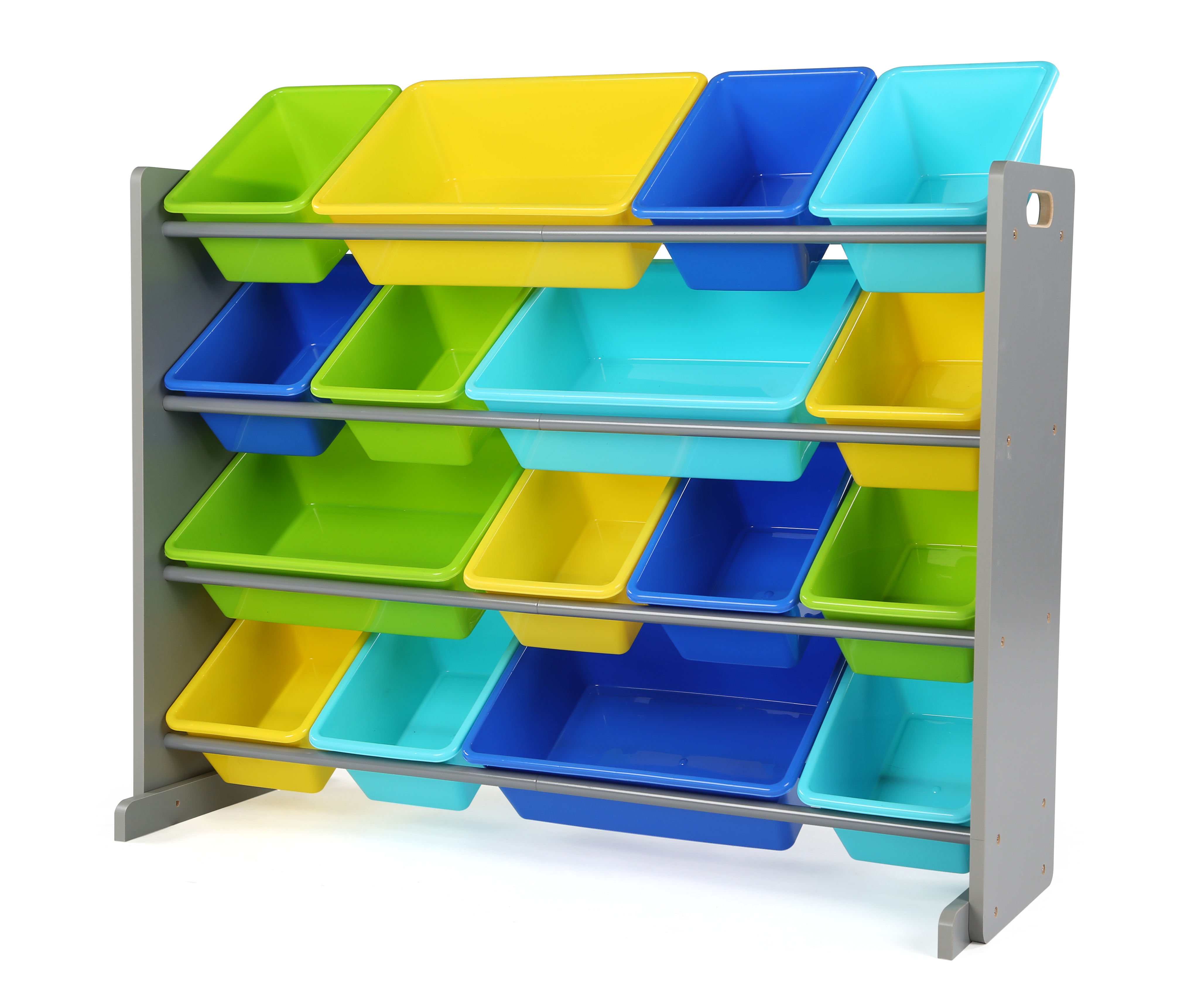 toy storage with plastic bins