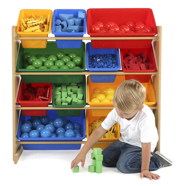 Tot Tutors Kids Toy Storage Organizer with 12 Plastic Bins ...