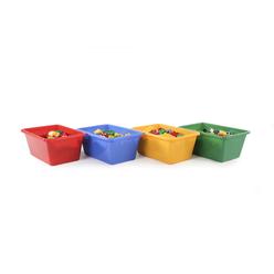 Tot Tutors Kids' Primary Colors Small Storage Bins, Set of 4
