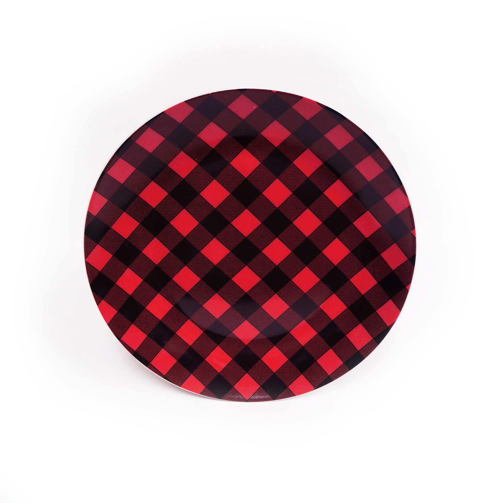8&#8221; Porcelain Dinner Plate - Red Plaid