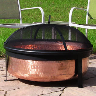 SM-H101 Sunnydaze Decor 100% Hammered Copper Wood Burning ...