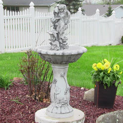 Sunnydaze Decor Fairy Flower Solar Water Fountain with Battery Backup - 42-Inch