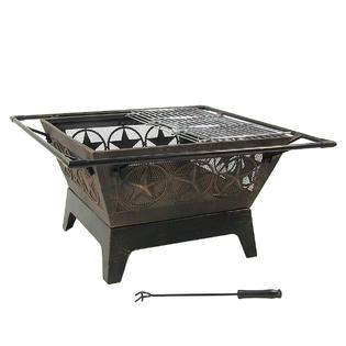 KF-65126WT Sunnydaze Decor Northern Galaxy Square Fire Pit ...