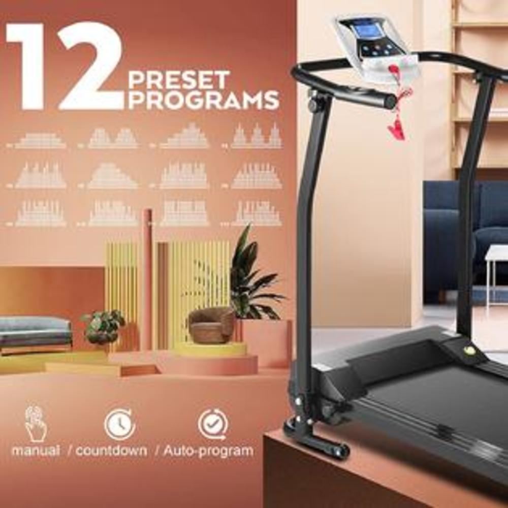 Ancheer Electric Compact Folding Treadmill with Incline for Home Gym with LCD Monitor