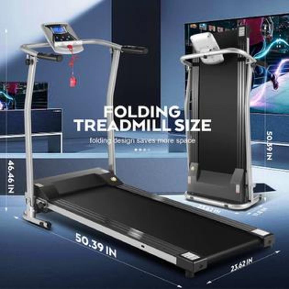 Ancheer Electric Compact Folding Treadmill with Incline for Home Gym with LCD Monitor