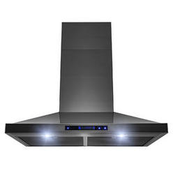 AKDY RH0017 30 inch|Wall Mount Chimney Style Hood: 450 CFM Blower|Backlit Touch Panel|LED Lighting|in Brushed Black Stainless Steel