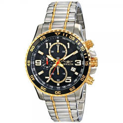Invicta Mens 14876 Specialty Chronograph Black Textured Dial Two Tone Stainless Steel Watch