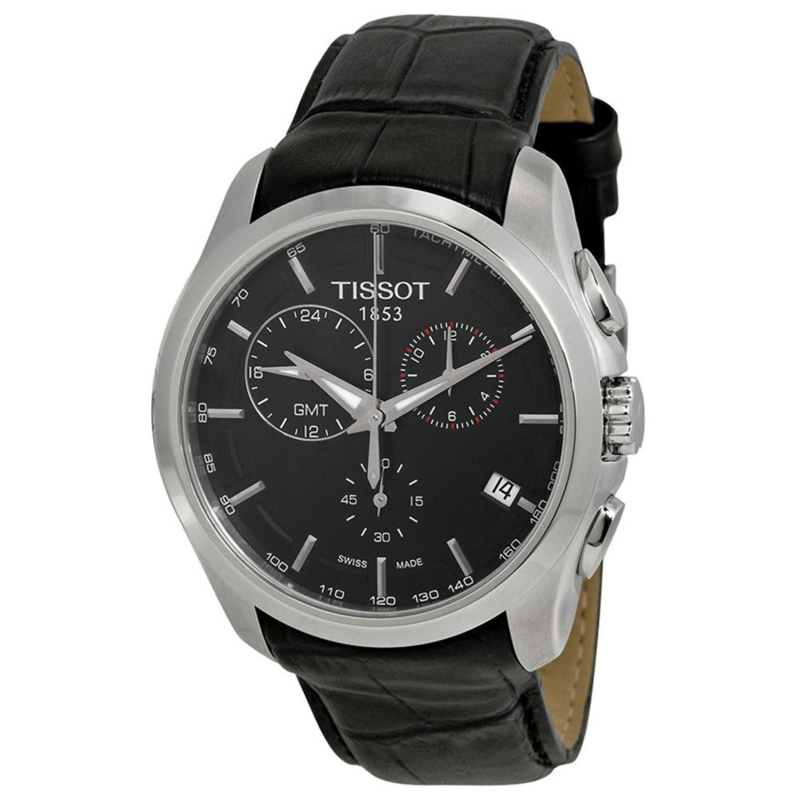 Tissot T0354391605100 Men’s T-Trend Couturier Leather Chronograph Watch - Black