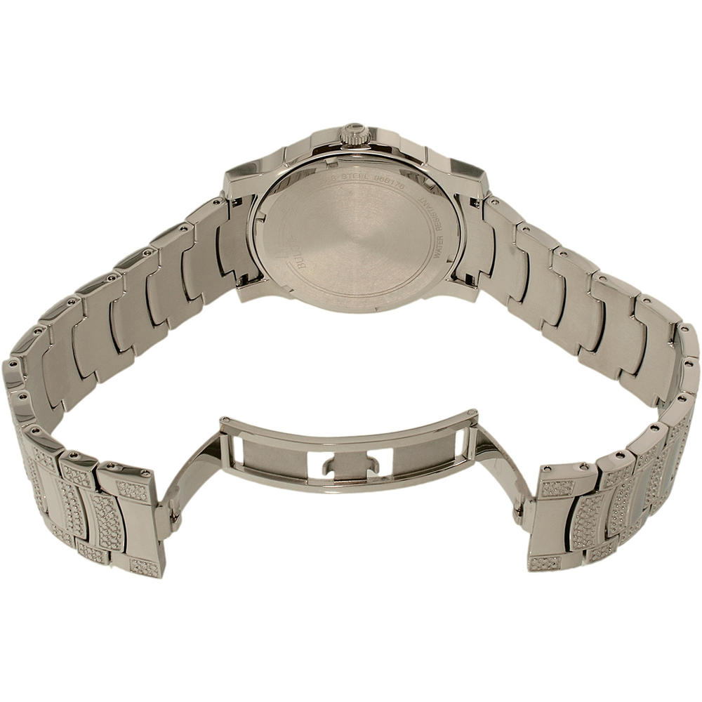 Bulova 96B176 Men's Crystal Silver Stainless Steel Quartz Watch