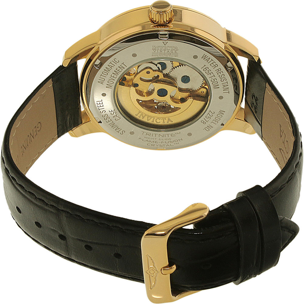 eigenaar veiligheid Zwerver Invicta 22578 Men's Leather Vintage Automatic Watch - Black