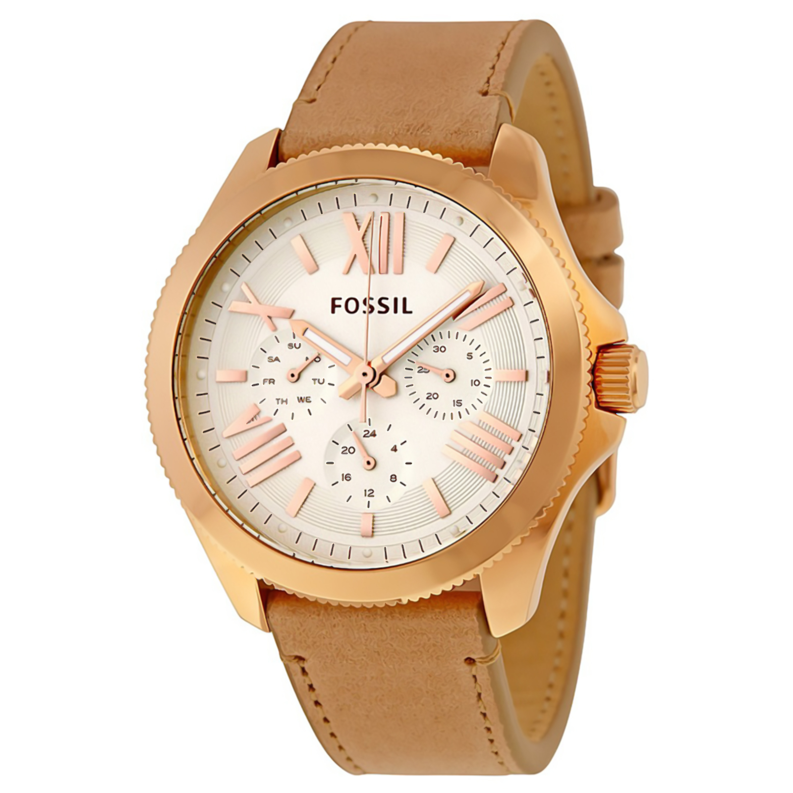 Fossil AM4532 Women’s Cecile Leather Multifunction Watch - Beige