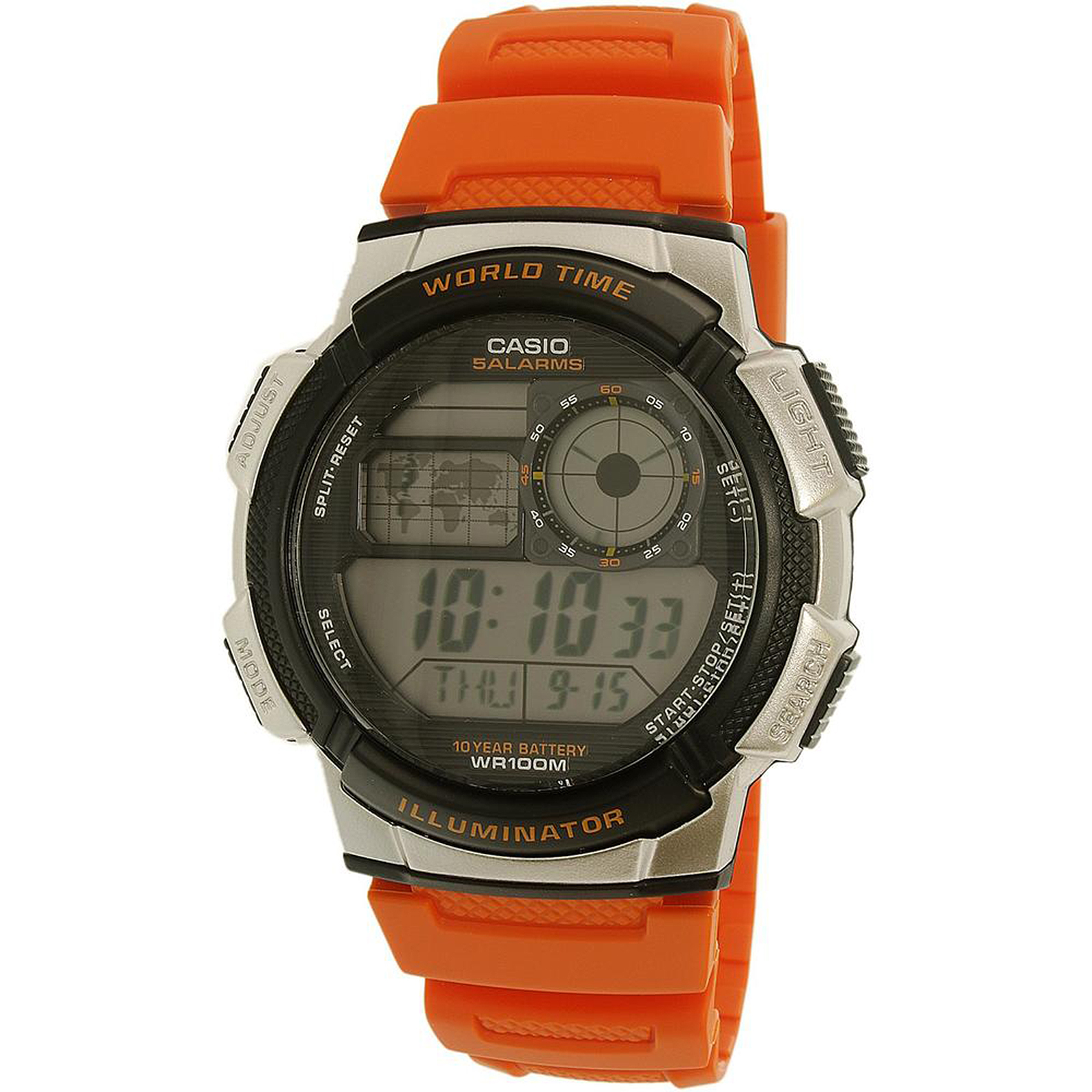 casio chronograph orange