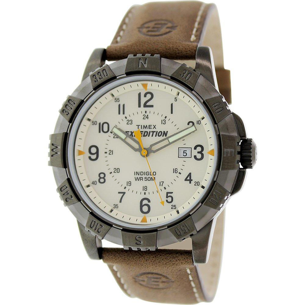 Timex T499909J Men’s Expedition Leather Analog Watch - Brown