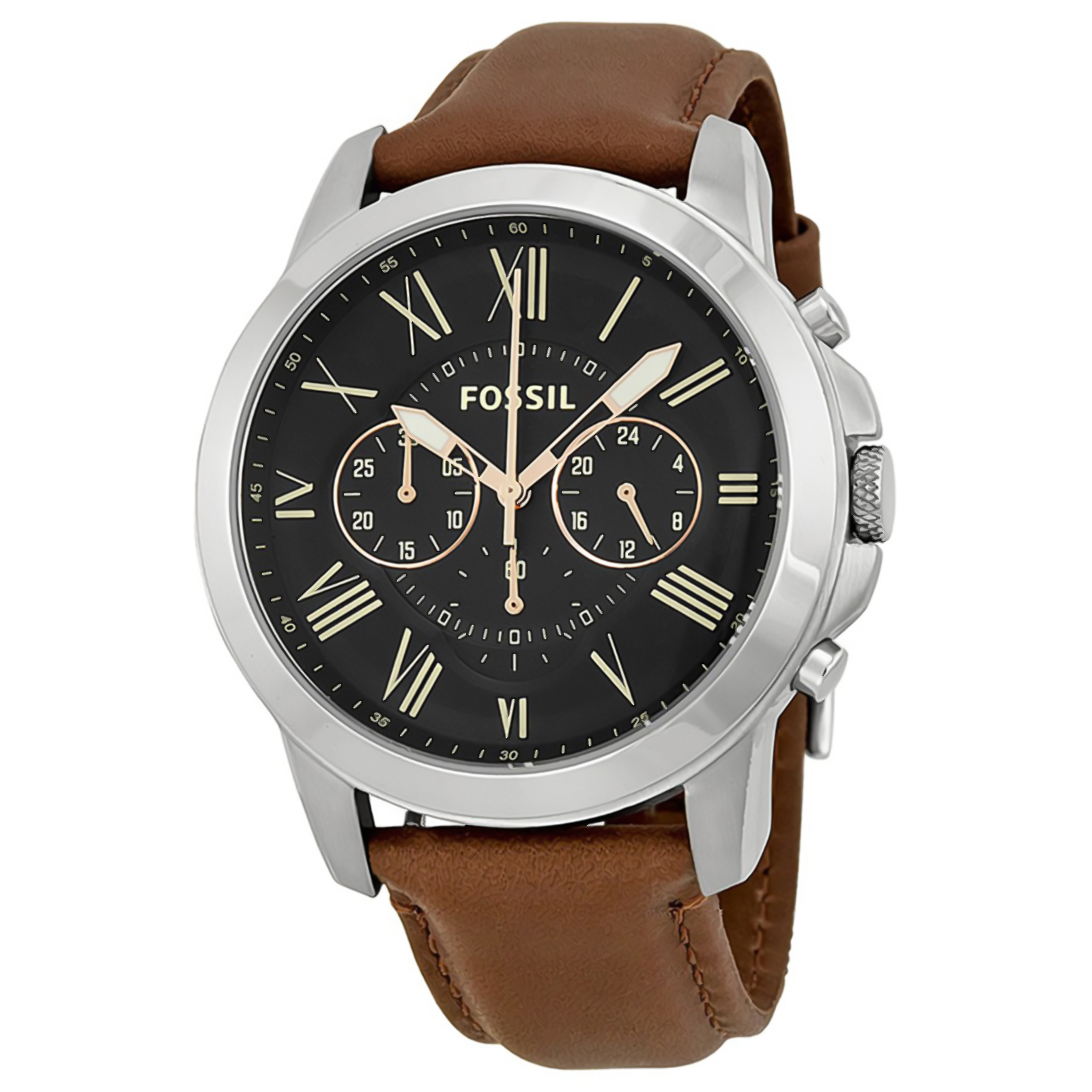Fossil FS4813 Men’s Grant Genuine Leather Watch - Brown
