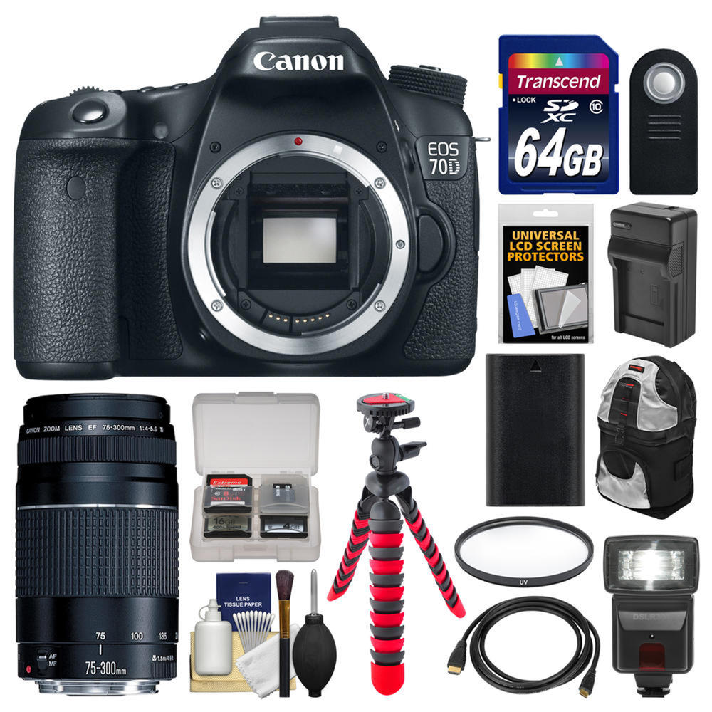 Canon 8469B002KIT79710 20.2MP 8469B002 EOS 70D DIGIC 5+ Image Processor DSLR Camera with Lens and Accessories