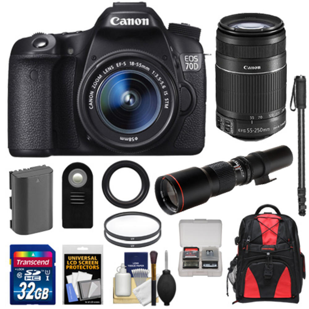 Canon 8469B009KIT77181 20.2MP EOS 70D DSLR Camera with Lens and Backpack Kit