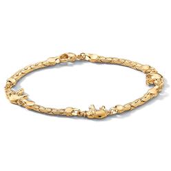 PalmBeach Jewelry Elephant Ankle Bracelet in Yellow Goldtone 10"