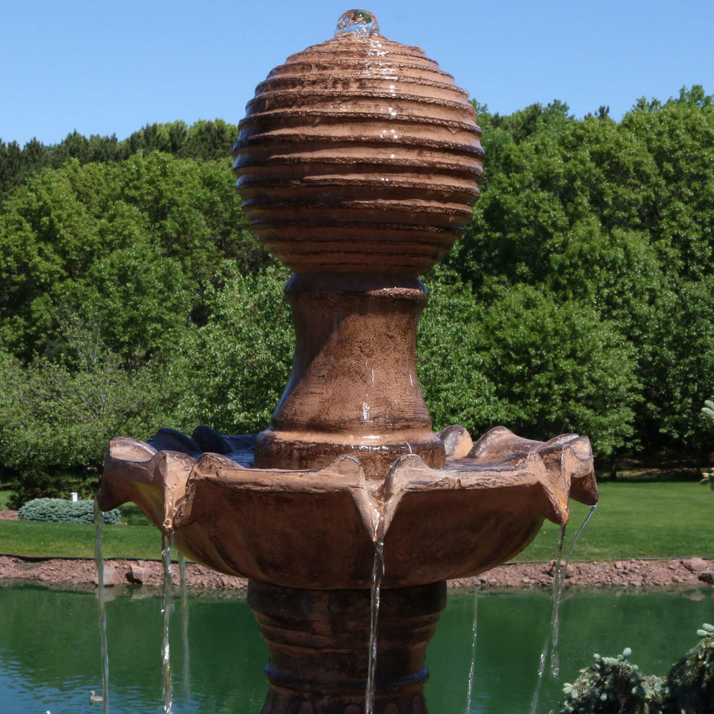 Sunnydaze Decor Large Tiered Ball Outdoor Fountain 80 Inch Tall