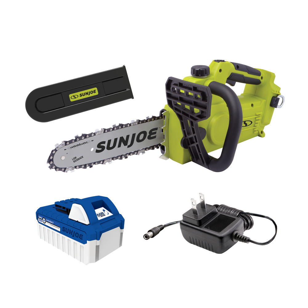 Sun Joe 24V-10CS 10" 24V iON+ Cordless Chain Saw Kit w/ 4.0Ah Battery and Charger